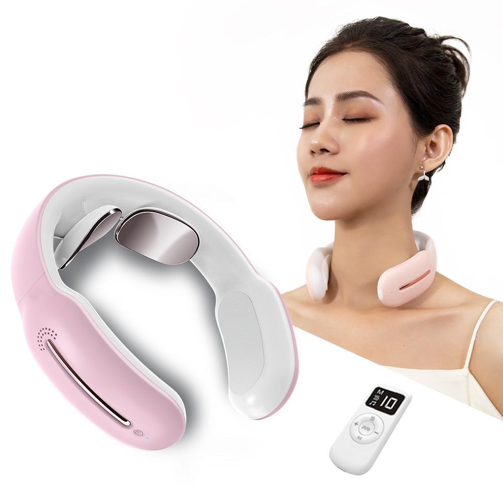 Smart Electric Neck and Shoulder Massager Low Frequency Heating Pain R
